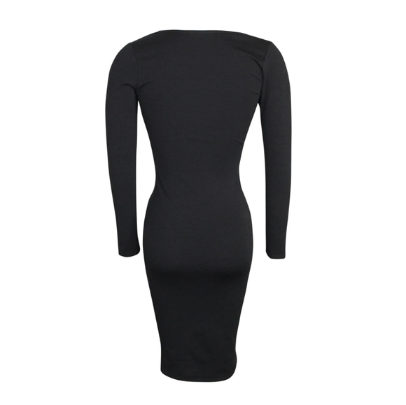 ⬇️🎉👗Donna Mizani Cut Out Tie Front Midi Dress - Picture 3 of 3